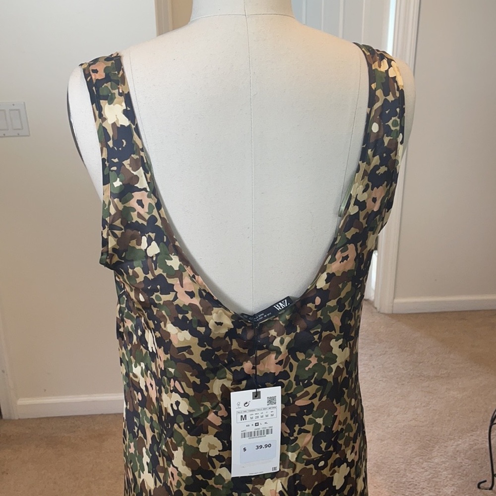 Zara Asymmetrical Slip style camouflage dress